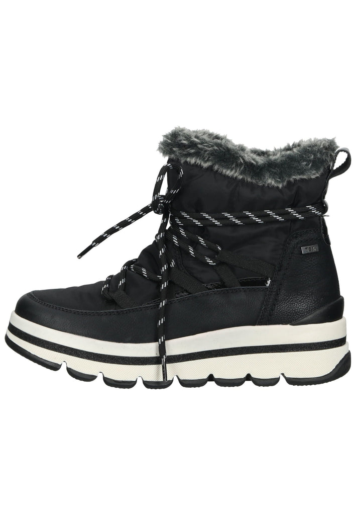 Stiefeletten Tom Tailor Stiefelette Textil Schwarz Warmfutter
