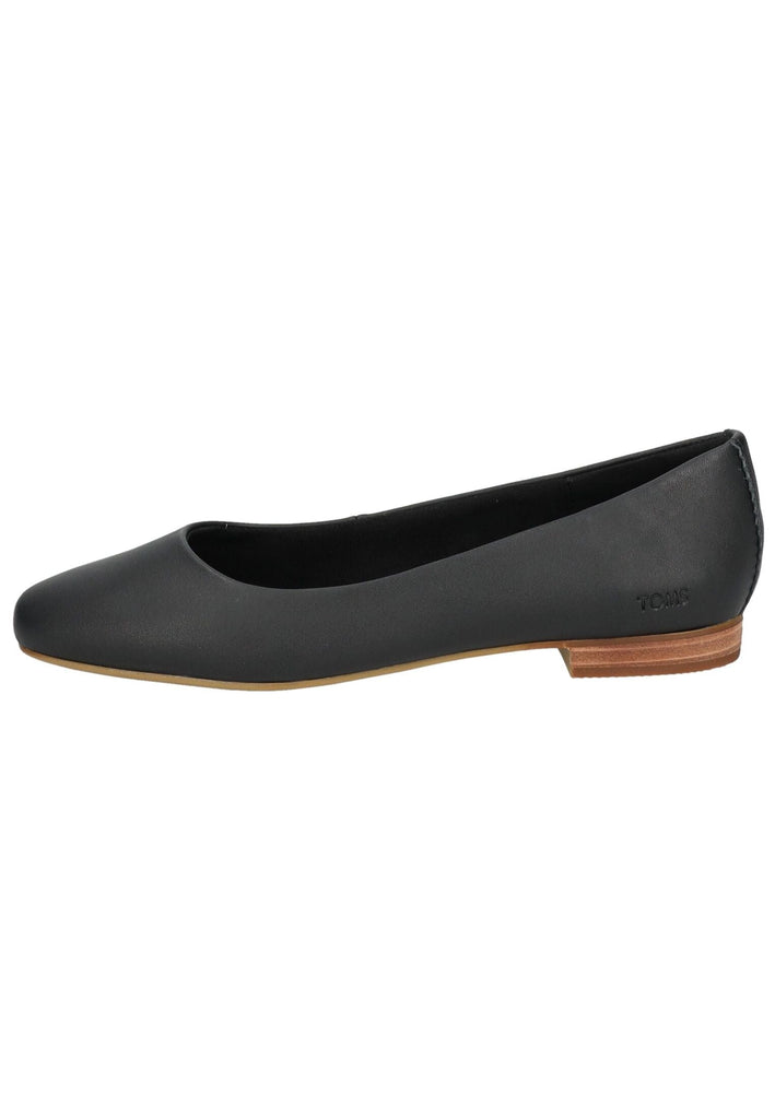 TOMS Ballerinas Leder Schwarz