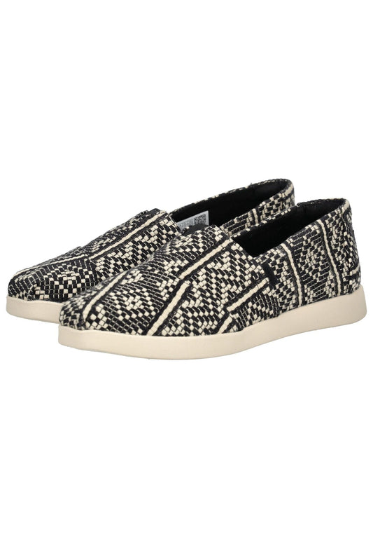 TOMS Slipper Textil Schwarz/Weiß