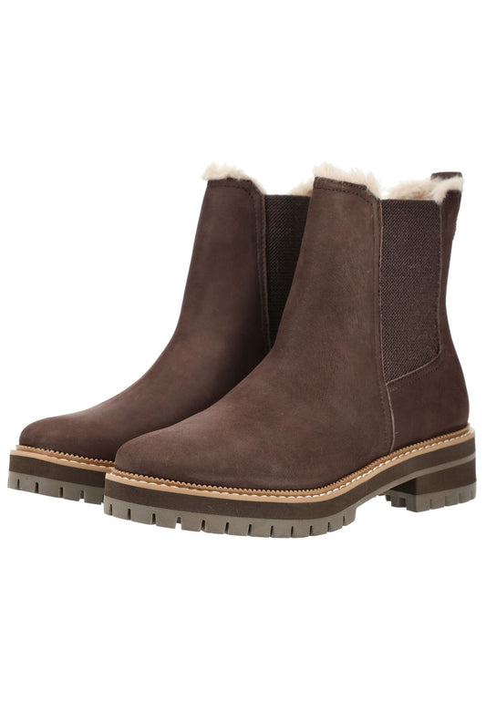 TOMS Stiefelette Leder/Textil Dunkelbraun