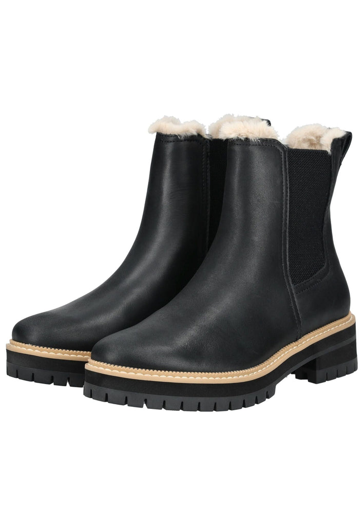 TOMS Stiefelette Leder/Textil Schwarz Warmfutter