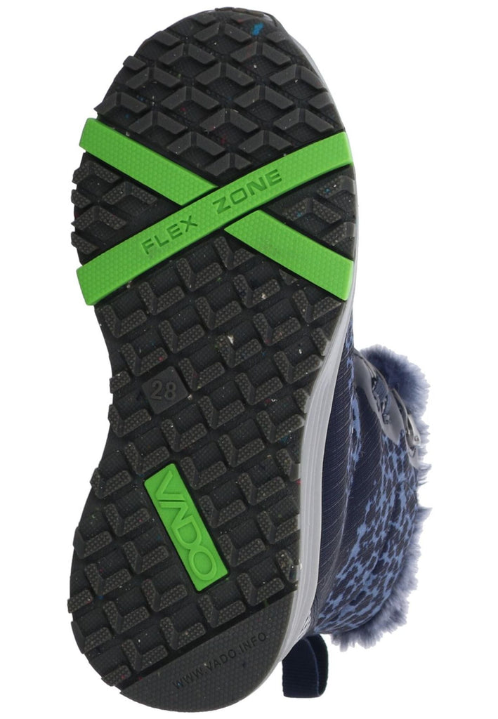 VADO Stiefelette Lederimitat/Mesh Dunkelblau Warmfutter
