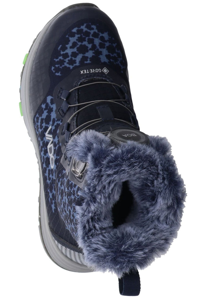 VADO Stiefelette Lederimitat/Mesh Dunkelblau Warmfutter