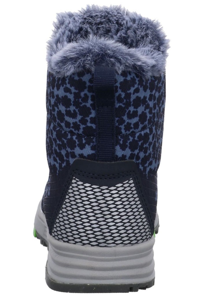 VADO Stiefelette Lederimitat/Mesh Dunkelblau Warmfutter