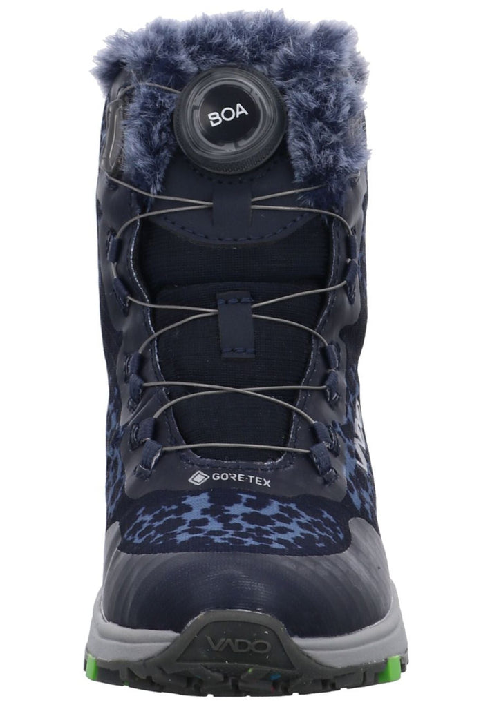 VADO Stiefelette Lederimitat/Mesh Dunkelblau Warmfutter