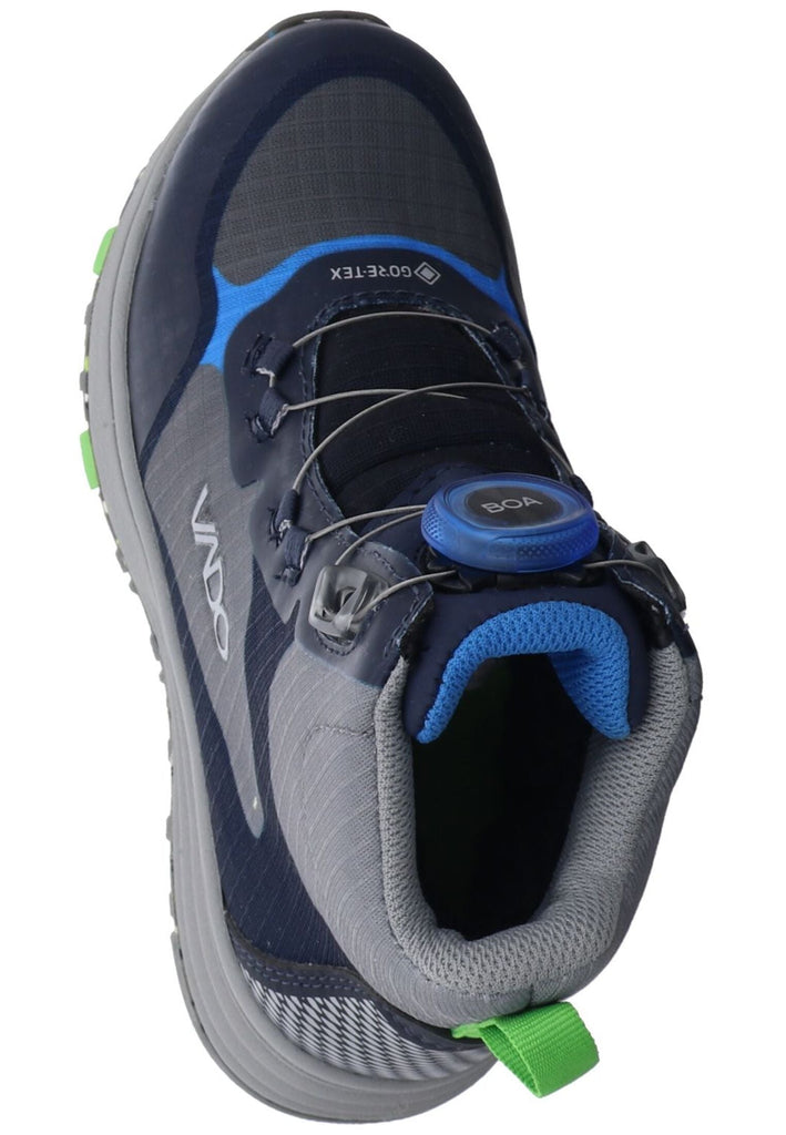 VADO Stiefelette Lederimitat/Mesh Dunkelblau Warmfutter