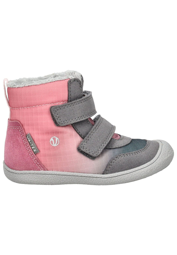 VADO Stiefelette Lederimitat/Mesh Grau/Rosa Warmfutter