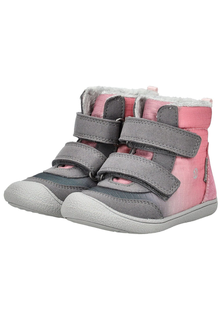 VADO Stiefelette Lederimitat/Mesh Grau/Rosa Warmfutter