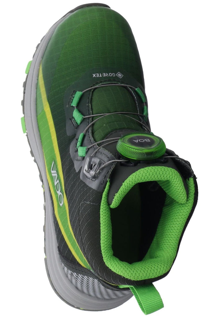 VADO Stiefelette Lederimitat/Mesh Grün Warmfutter