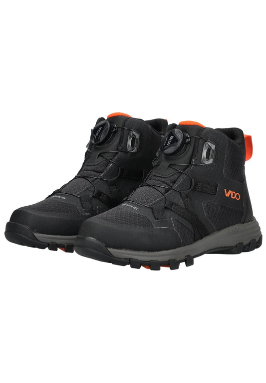 VADO Wanderschuhe Lederimitat/Mesh Schwarz/Orange Warmfutter