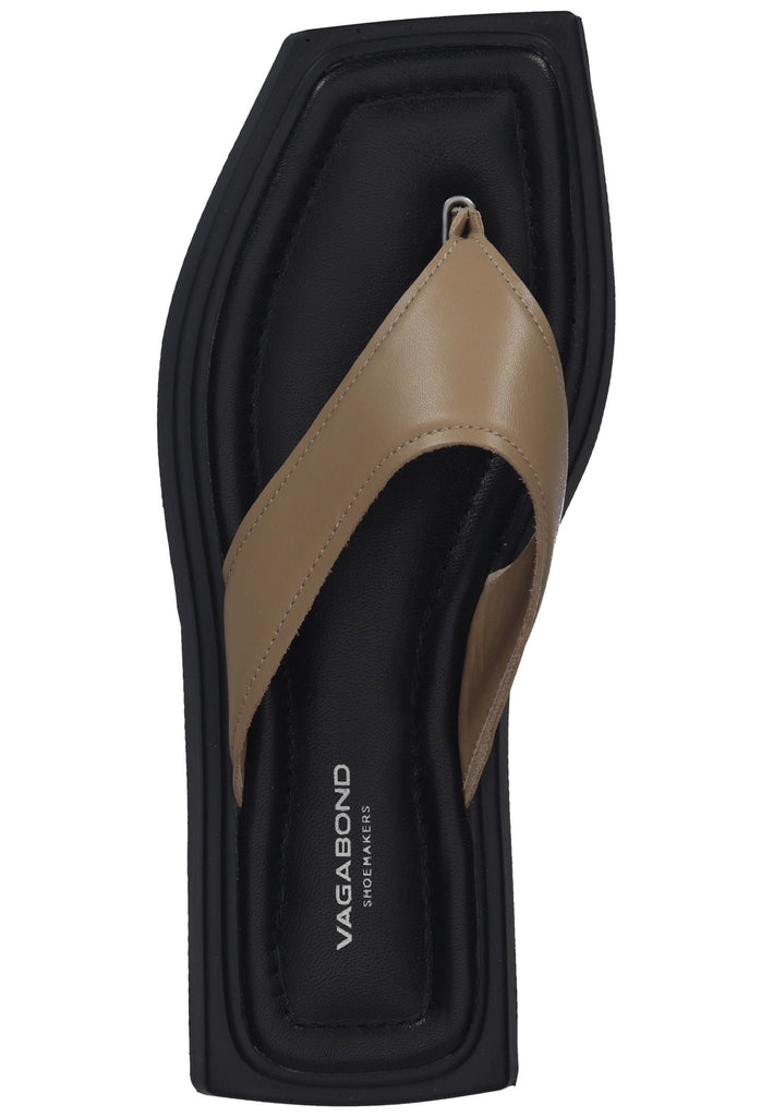 Vagabond Zehensteg Leder Beige/Schwarz