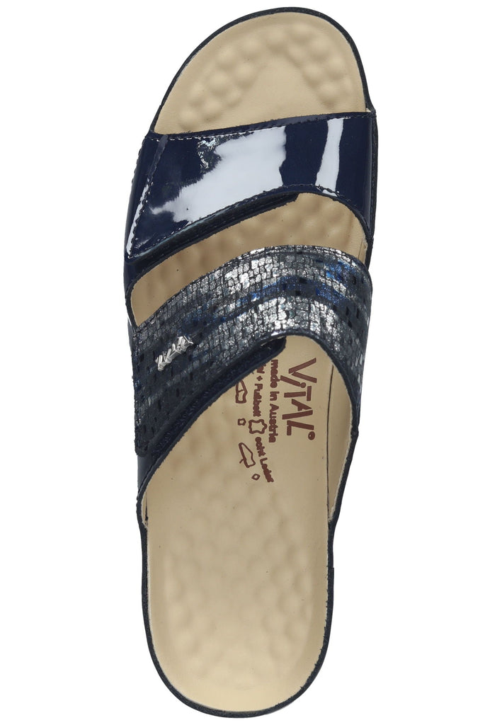 Vital Pantoletten Leder Blau
