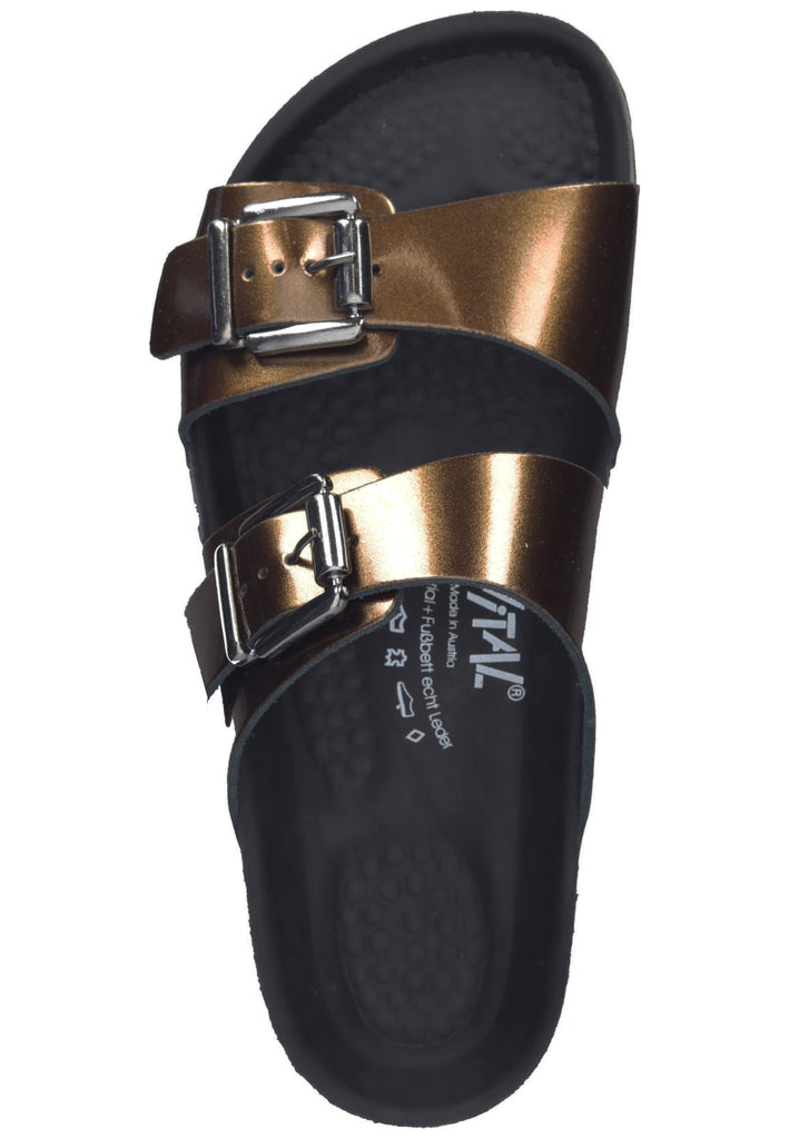 Vital Pantoletten Leder Bronze