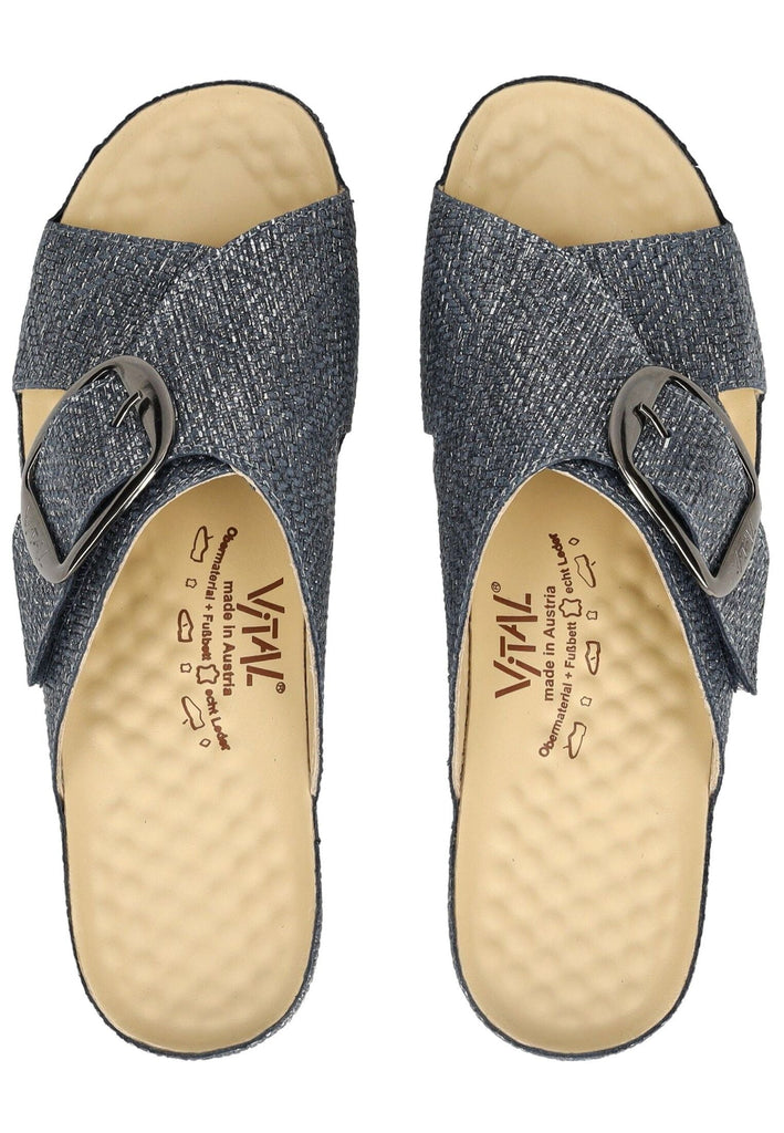 Vital Pantoletten Leder Dunkelblau