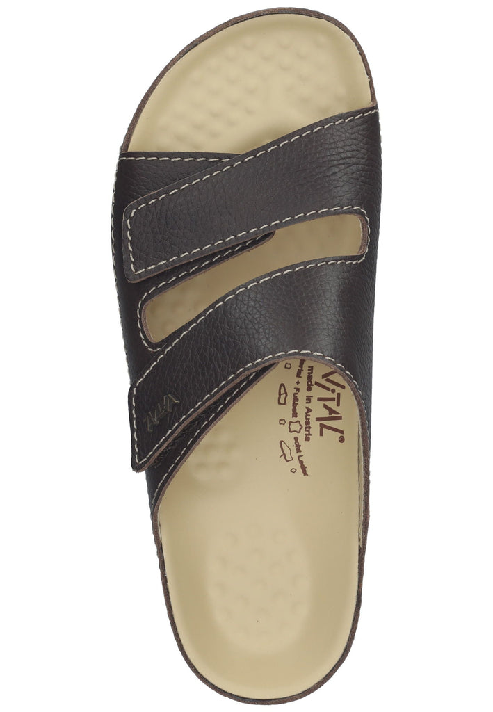 Vital Pantoletten Leder Dunkelbraun