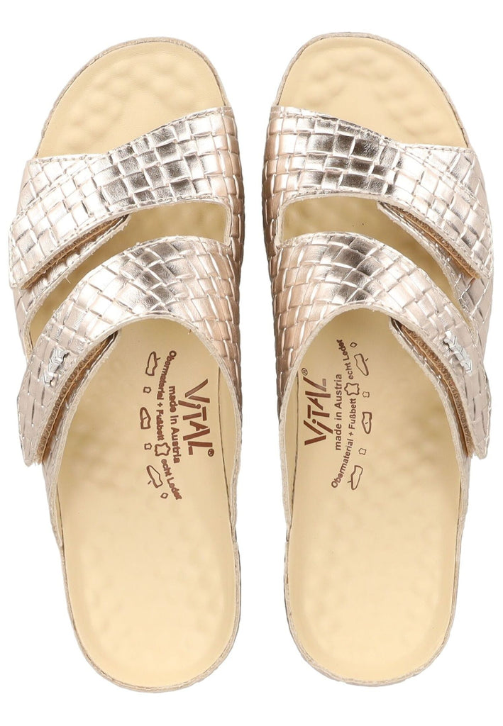 Vital Pantoletten Leder Gold