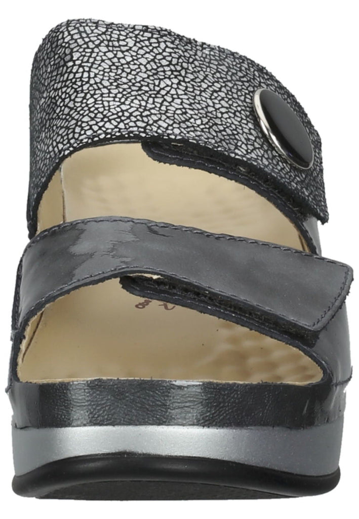 Vital Pantoletten Leder Grau/Silber