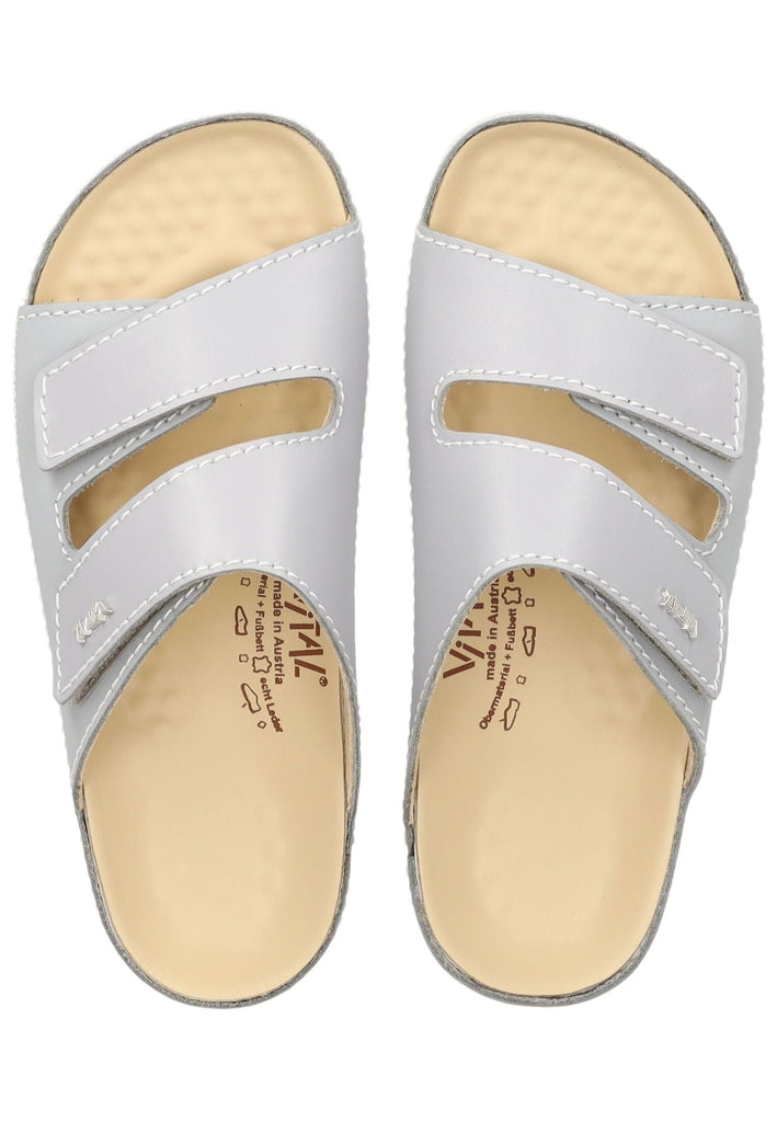 Vital Pantoletten Leder Hellgrau