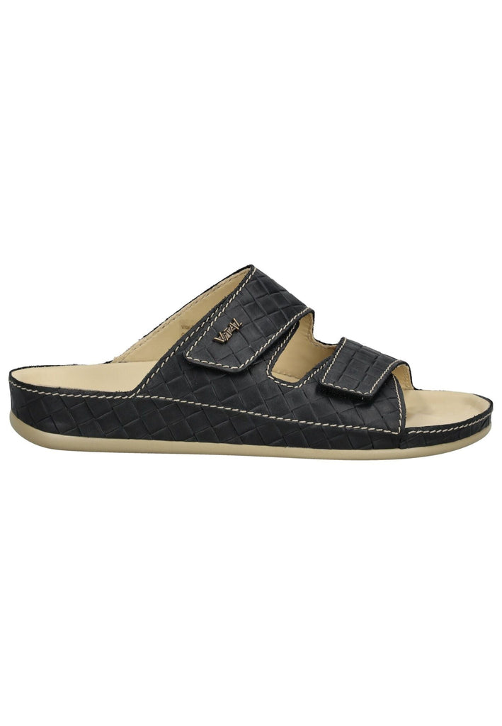 Vital Pantoletten Leder Schwarz