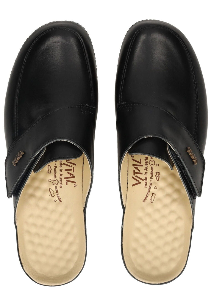 Vital Pantoletten Leder Schwarz