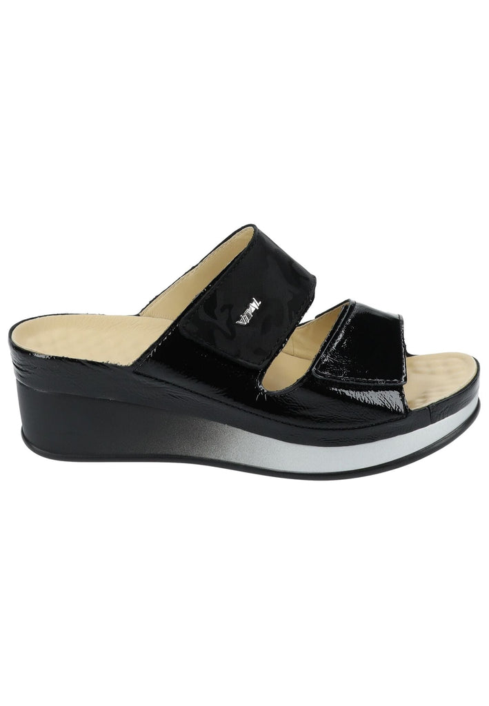 Vital Pantoletten Leder Schwarz