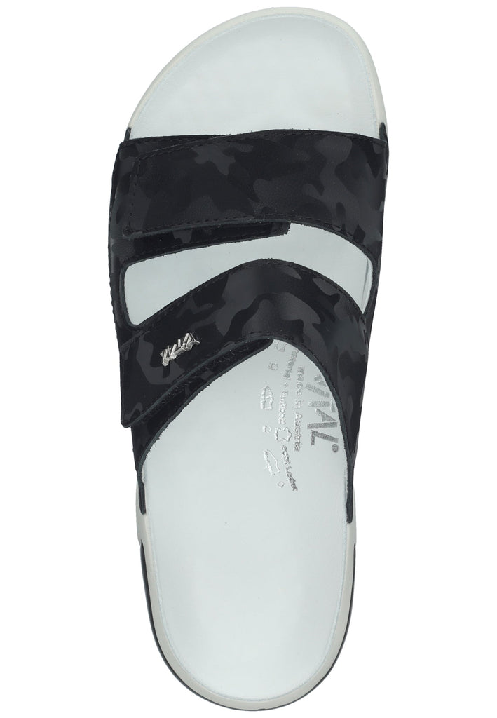 Vital Pantoletten Leder Schwarz