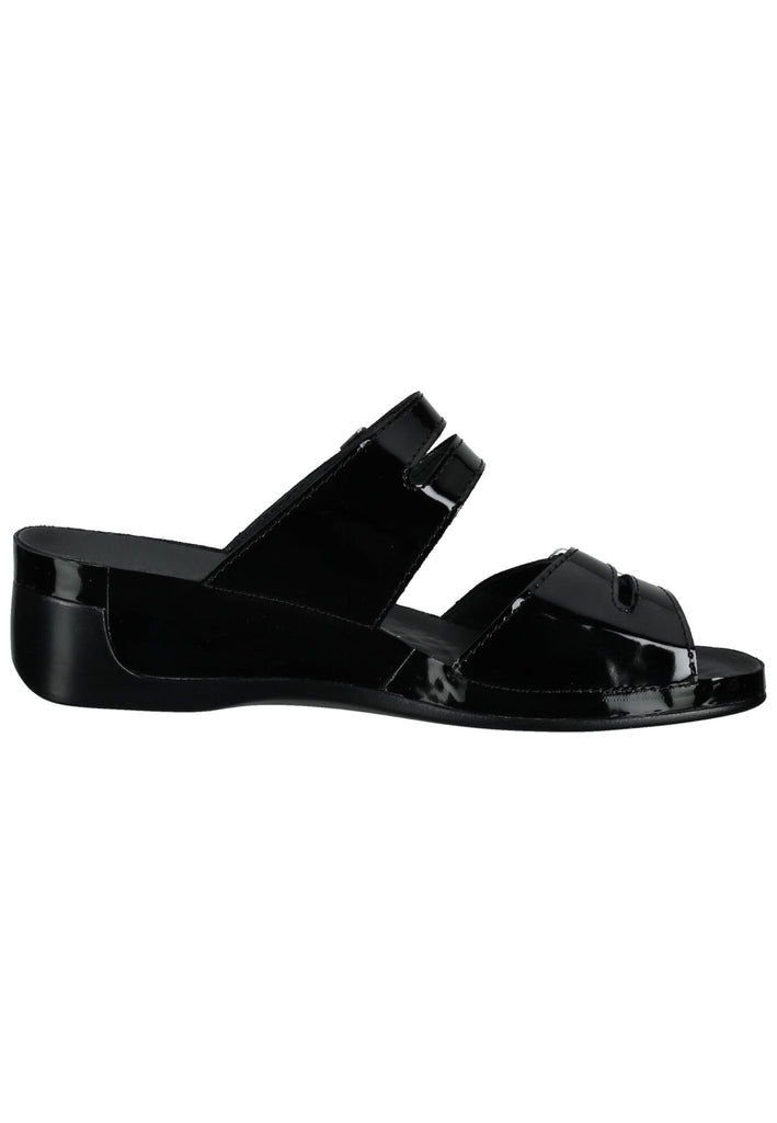 Vital Pantoletten Leder Schwarz Lack