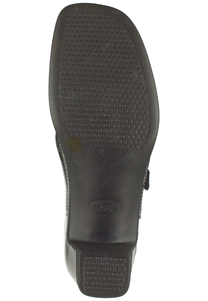 Vital Pantoletten Leder Schwarz Lack