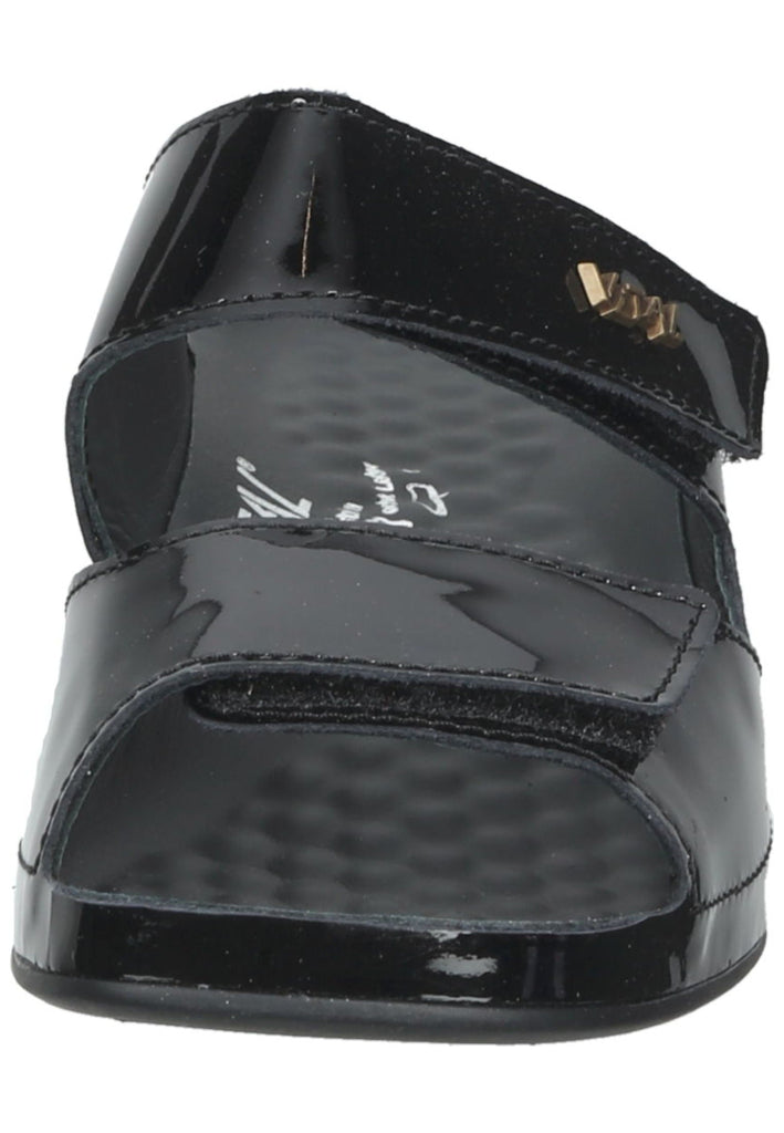 Vital Pantoletten Leder Schwarz Lack