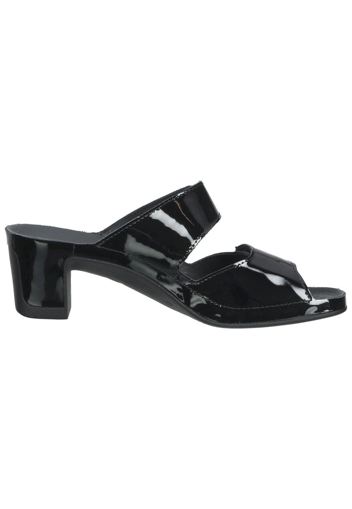 Vital Pantoletten Leder Schwarz Lack