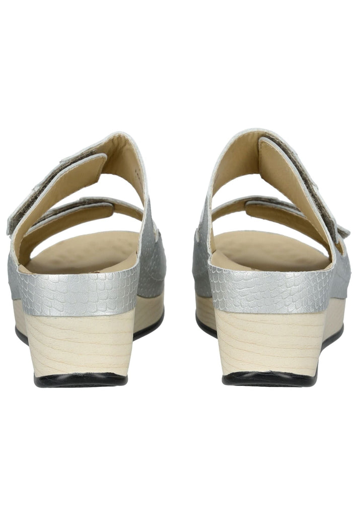 Vital Pantoletten Leder Silber/Weiß