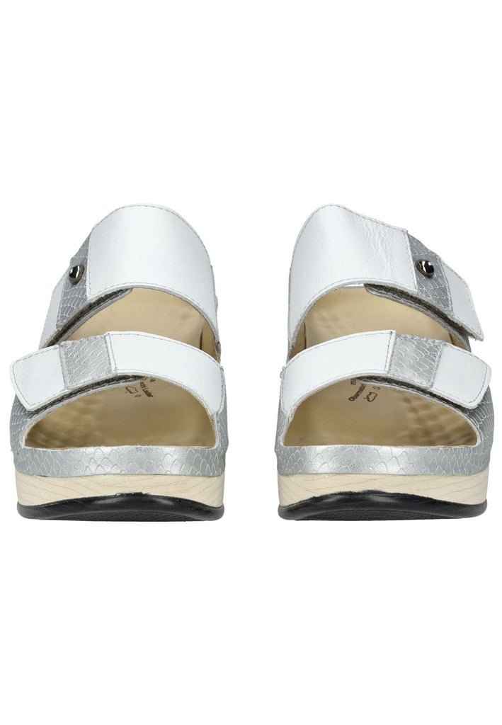 Vital Pantoletten Leder Silber/Weiß