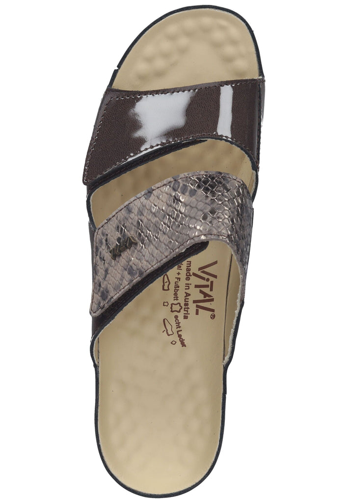 Vital Pantoletten Leder Taupe