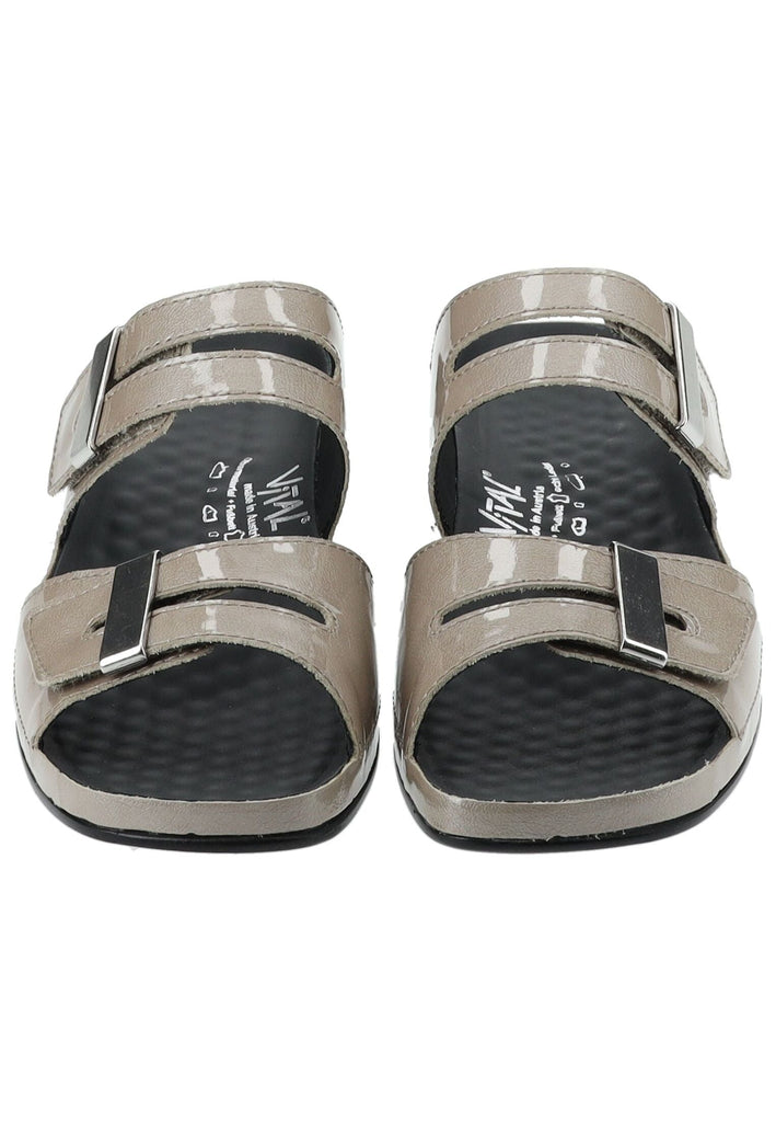 Vital Pantoletten Leder Taupe