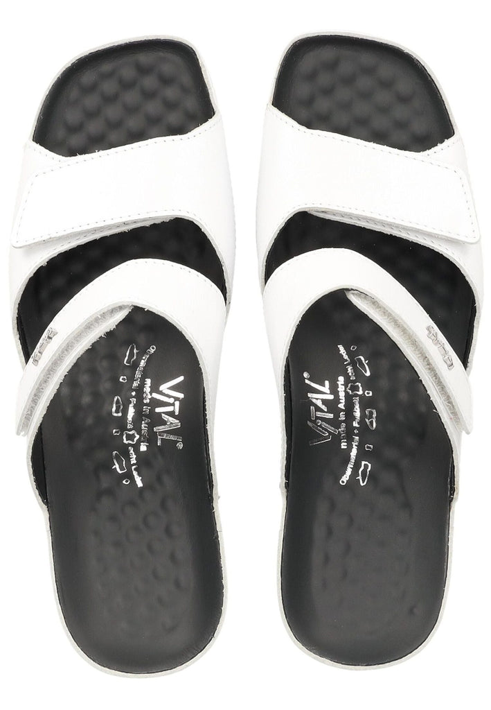 Vital Pantoletten Leder Weiß