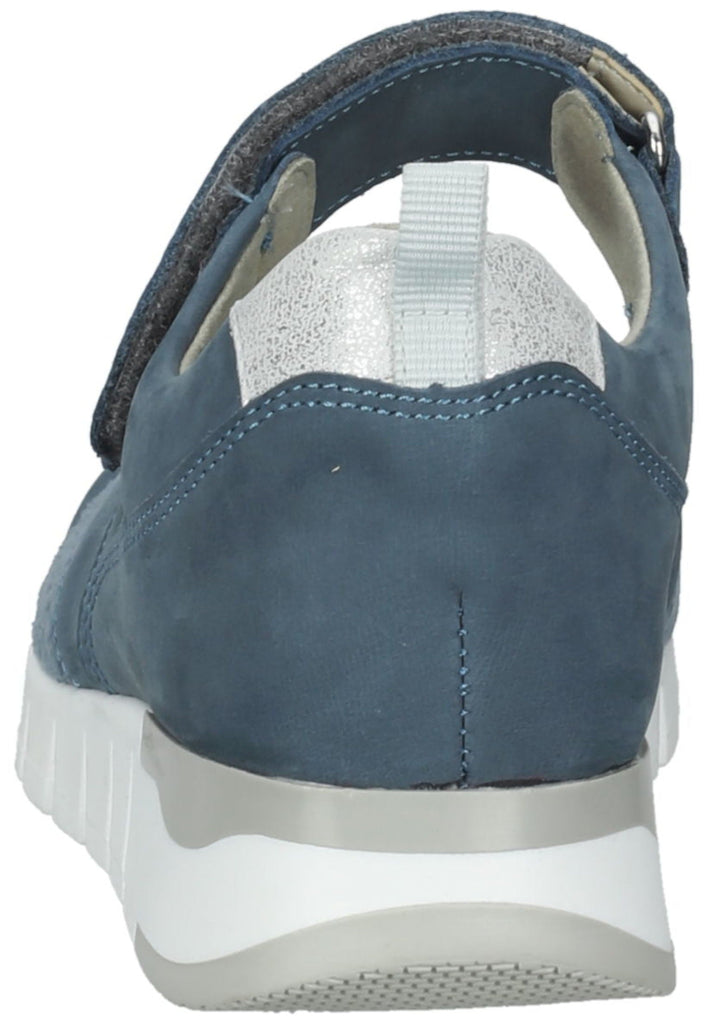 Waldläufer Slipper Leder/Textil Blau/Silber