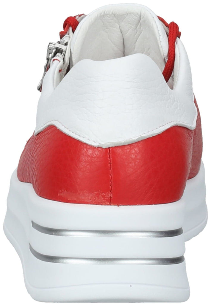 Waldläufer Sneaker Leder Rot/Weiß