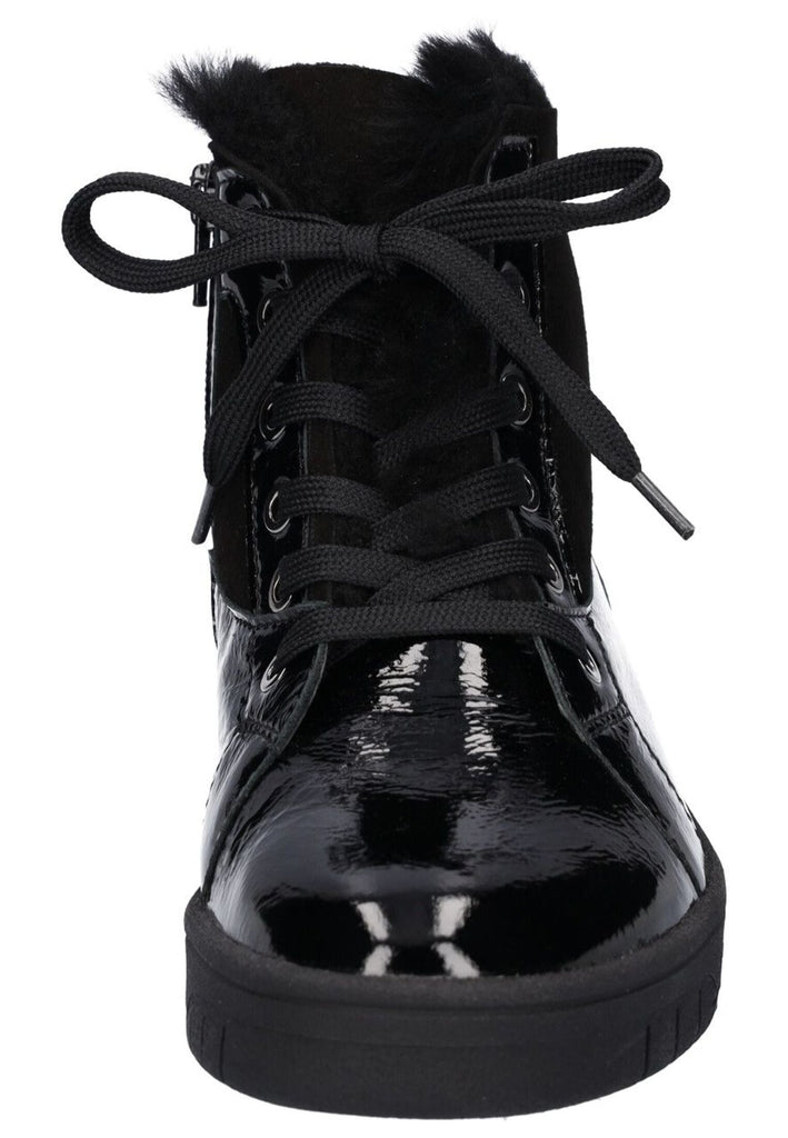 Waldläufer Sneaker Leder Schwarz Warmfutter