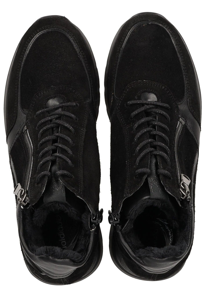 Waldläufer Sneaker Leder Schwarz Warmfutter