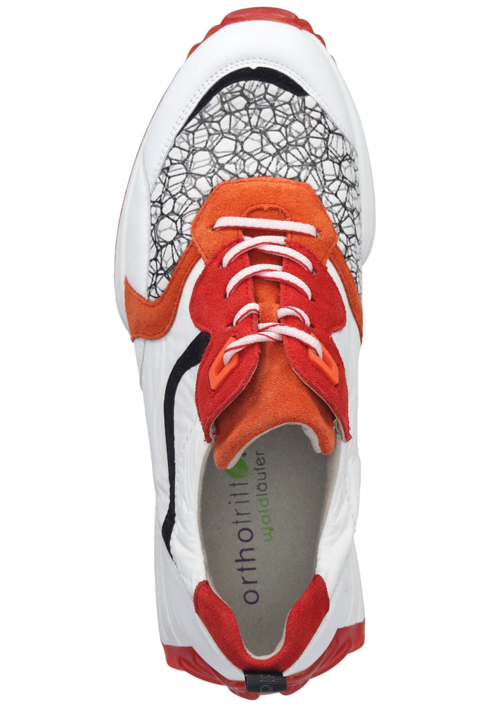Waldläufer Sneaker Leder/Textil Weiß/Orange
