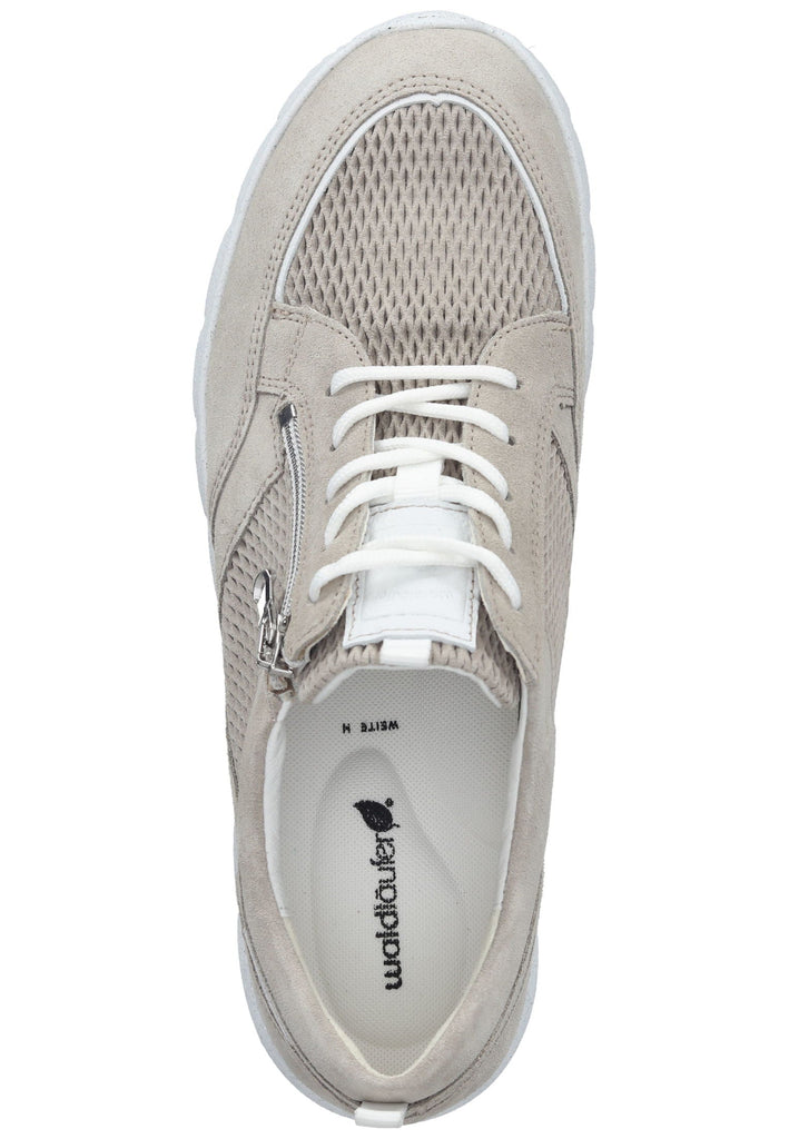 Sneaker Waldläufer Sneaker Leder Beige/Weiß