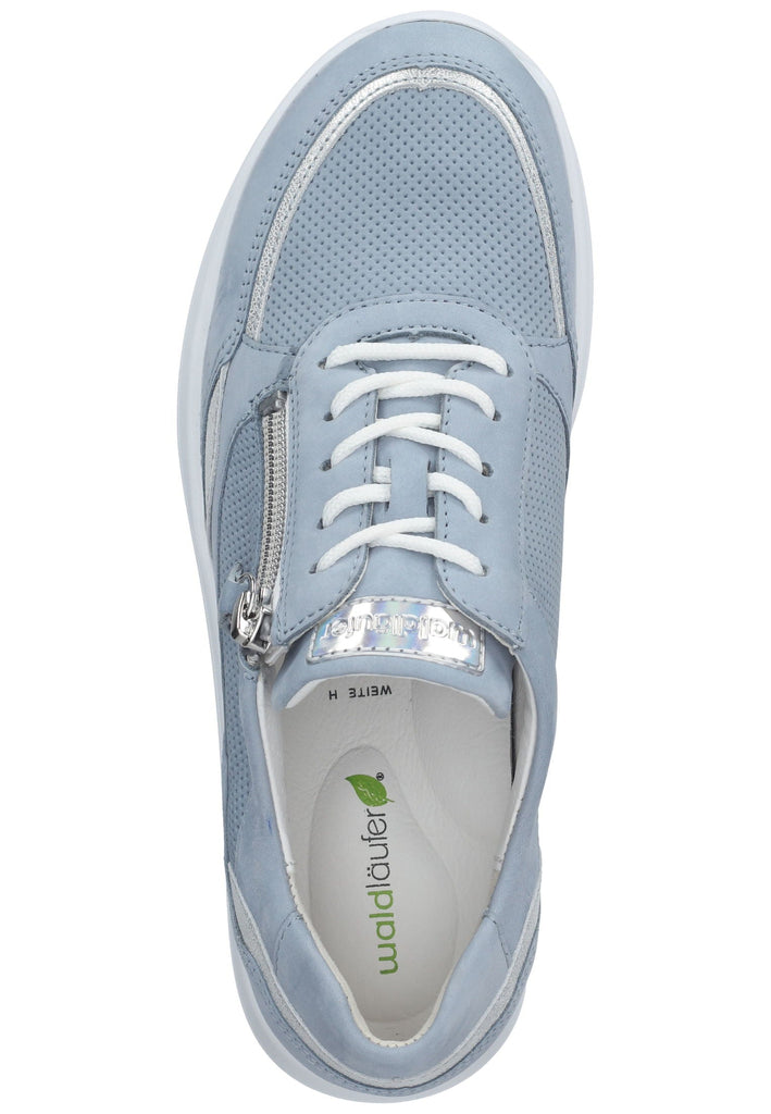 Sneaker Waldläufer Sneaker Leder Blau/Silber