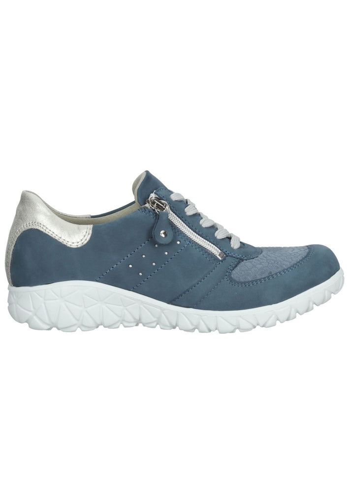 Sneaker Waldläufer Sneaker Leder/Textil Blau/Silber