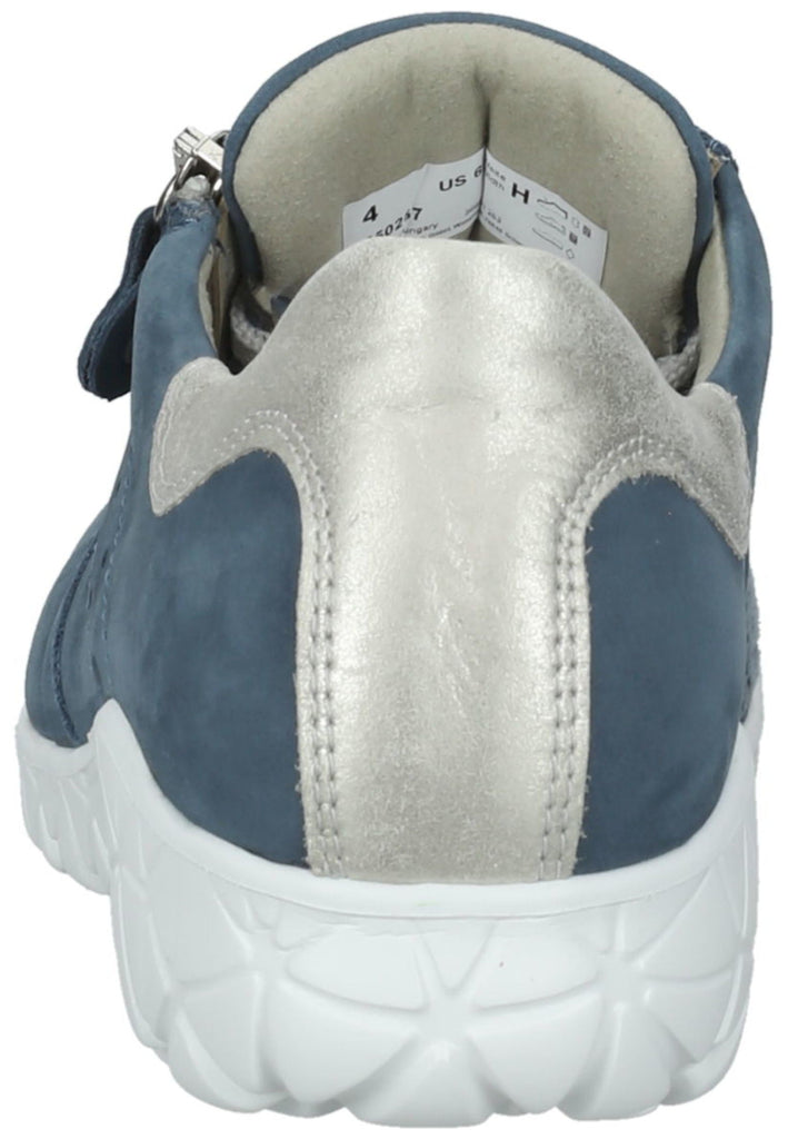 Sneaker Waldläufer Sneaker Leder/Textil Blau/Silber