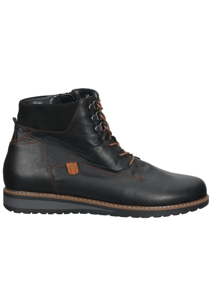 Waldläufer Stiefelette Leder Schwarz Warmfutter