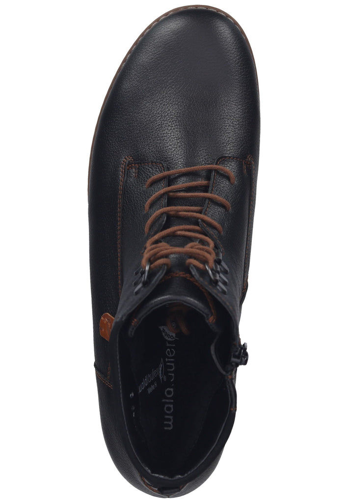 Waldläufer Stiefelette Leder Schwarz Warmfutter