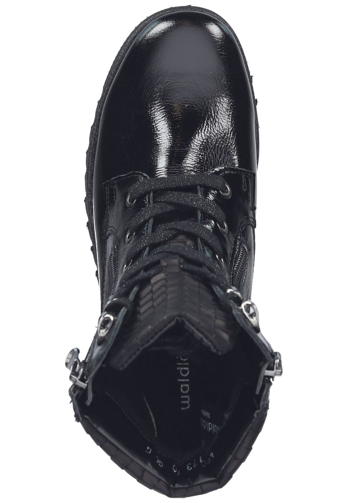 Waldläufer Stiefelette Leder Schwarz Warmfutter