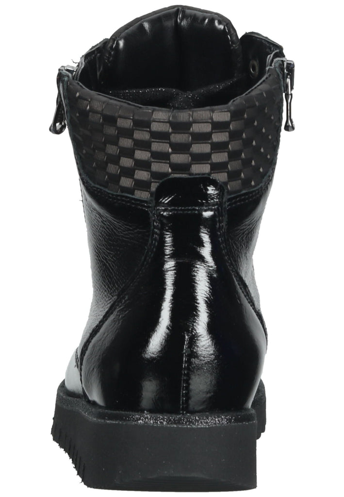 Waldläufer Stiefelette Leder Schwarz Warmfutter