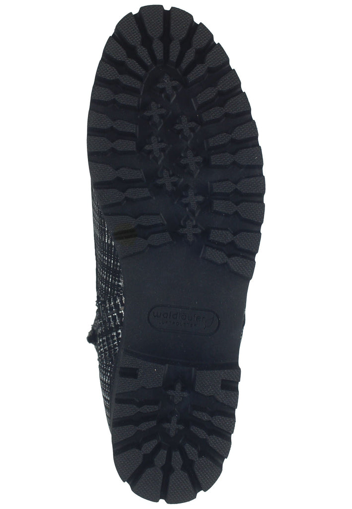Waldläufer Stiefelette Leder Schwarz/Weiß Warmfutter
