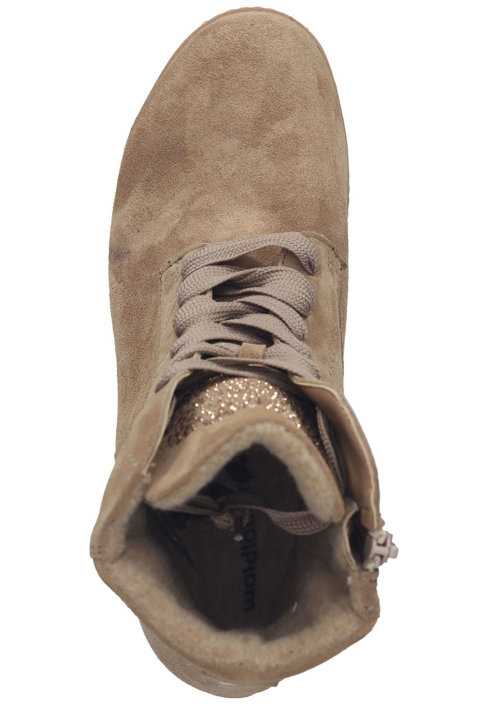 Waldläufer Stiefelette Leder Taupe Warmfutter